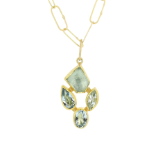 Mixed Shape Cluster Aquamarine Gold Pendant (NO CHAIN) Image