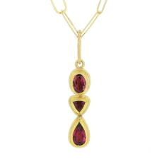 Mixed Shape Pink Tourmaline Gold Pendant (NO CHAIN) Image