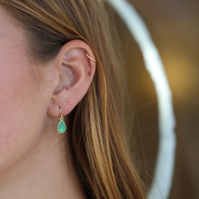Rough Emerald Gold Drop Earrings Image