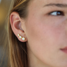 Akoya Pearl Diamond Climber Earrings Image