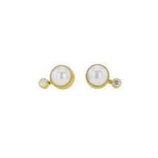 Cultured Pearl Diamond Earrings