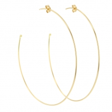 Extra Large Lightweight 18k Yellow Gold Hoop Earrings