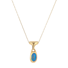 Black Opal Gold Locket Necklace