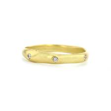 Bamboo Five Diamond 18k Gold Band