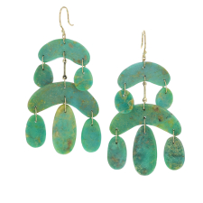 Mini Chandelier Green Turquoise Earrings