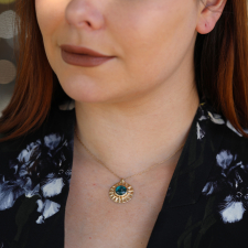 Kyanite Jelly Fish Gold Necklace Image