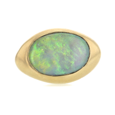 Large Gold Black Opal Ring