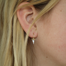 American Natural Pearl Bar Hoops Image