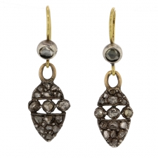 Antique Victorian Silver and Gold Diamond Earrings