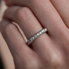 Vintage Platinum and Diamond Half Band Ring