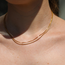 Vintage 14K Gold Box Chain Necklace