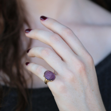 Vintage Carved Amethyst Ring