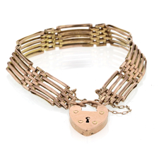 Heart Padlock Gate Link Vintage Bracelet Image