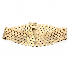 Vintage 14K Gold Brick Link Bracelet