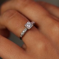 White Gold Solitaire Diamond Vintage Ring