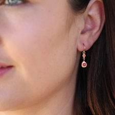 Orange Sapphire 18k Rose Gold Earrings