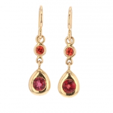 Orange Sapphire 18k Rose Gold Earrings Image