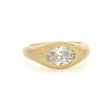 Cushion Cut Salt and Pepper 18k Gold Ring
