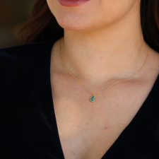 Teardrop Emerald 18k Gold Necklace