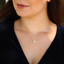Large Dew Disc 18k Gold Necklace Image