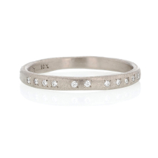 Scattered Diamond Eternity 18k Palladium Band Image