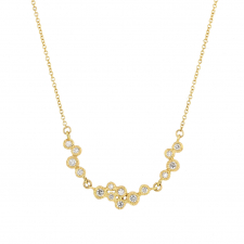 Diamond Cluster 18k Gold Necklace