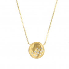 Large Dew Disc 18k Gold Necklace