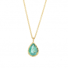 Teardrop Emerald 18k Gold Necklace