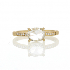 Colorless 18k Gold Oval Diamond Ring