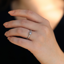 Palladium White 18k Gold Grey Diamond Ring