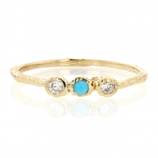 Gold Turquoise and Diamond Ring