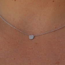 White Gold Diamond Button Necklace Image