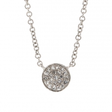 White Gold Diamond Button Necklace
