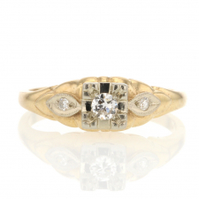 Yellow Gold Vintage Diamond Ring Image