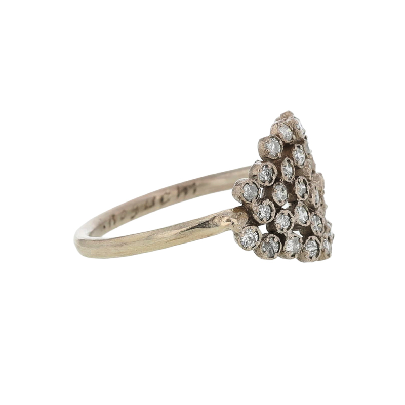 Noguchi Bijoux | White Diamond Large Cluster 14k White Gold Ring