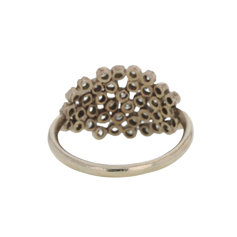 Noguchi Bijoux | White Diamond Large Cluster 14k White Gold Ring